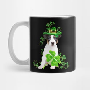 Lucky Jack Russell Terrier Shamrock St Patrick's Day Mug